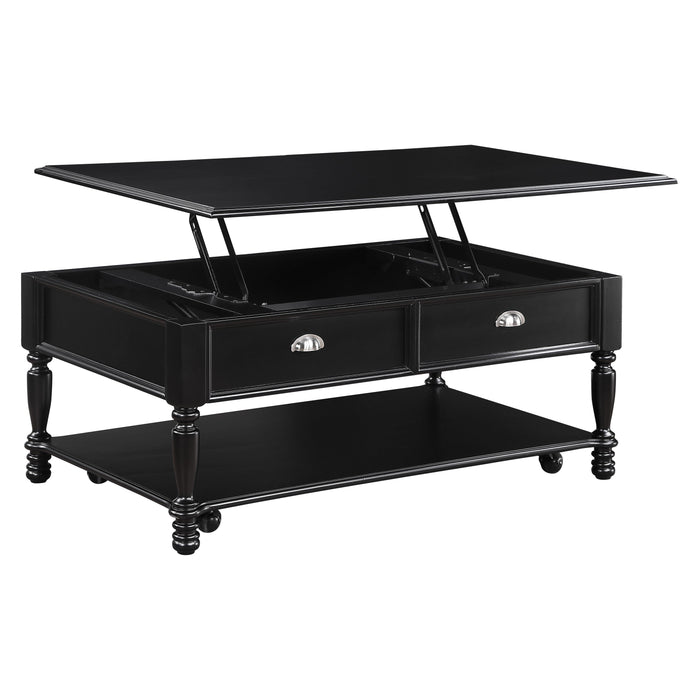 Sanders Black Lift Top Cocktail Table