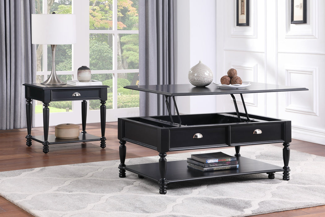 Sanders Black Lift Top Cocktail Table