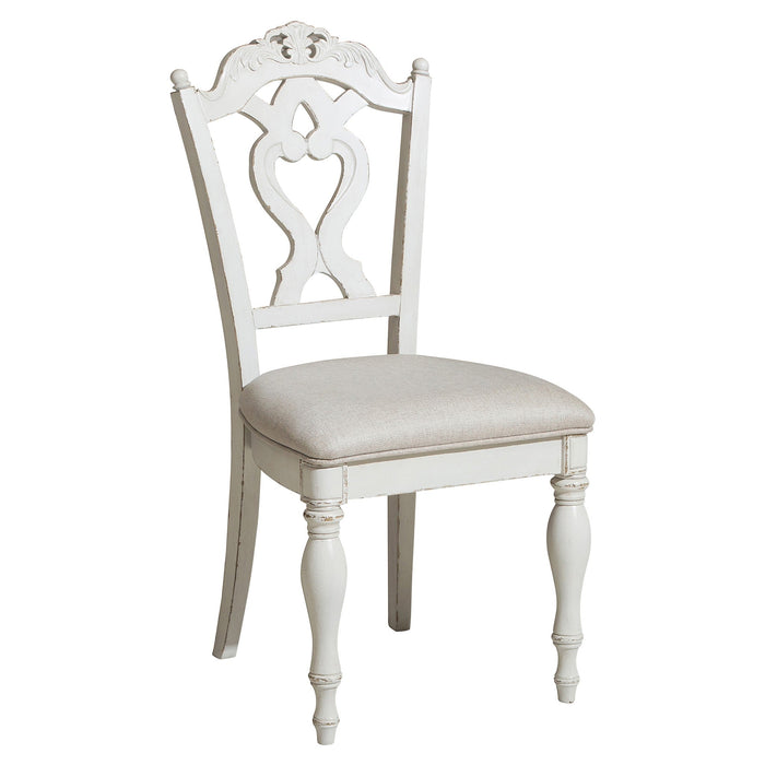 Cinderella Antique White Writing Desk Chair