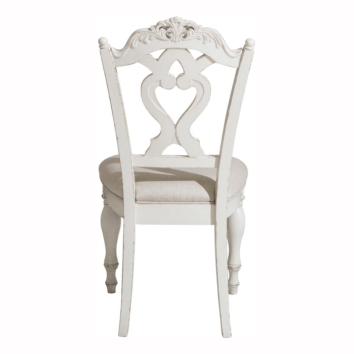 Cinderella Antique White Writing Desk Chair