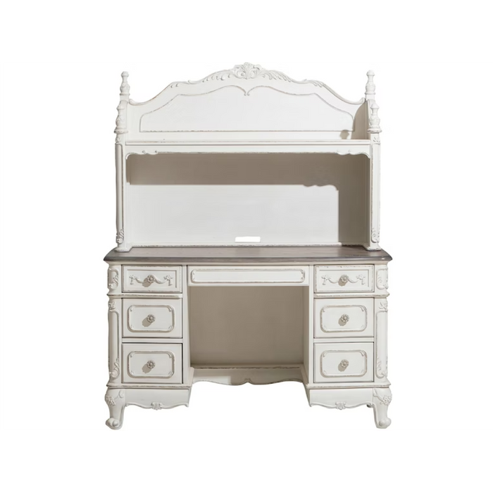 Cinderella Antique White Writing Desk