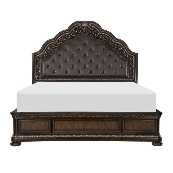 Beddington Dark Cherry Queen Upholstered Panel Bed