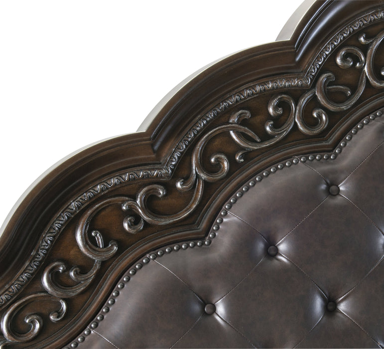 Beddington Dark Cherry Queen Upholstered Panel Bed