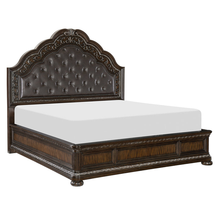 Beddington Dark Cherry King Upholstered Panel Bed