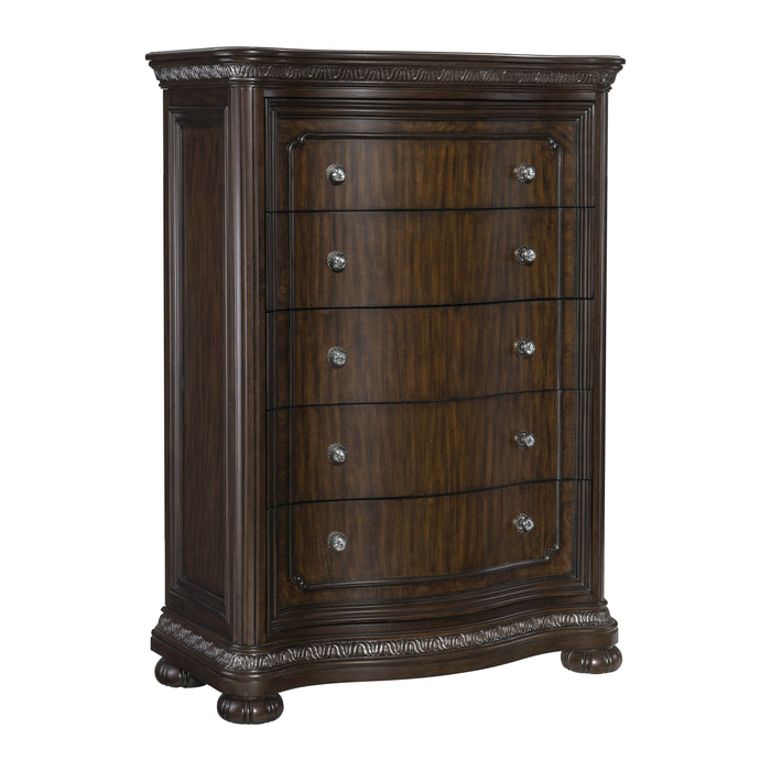 Beddington Dark Cherry Upholstered Panel Bedroom Set