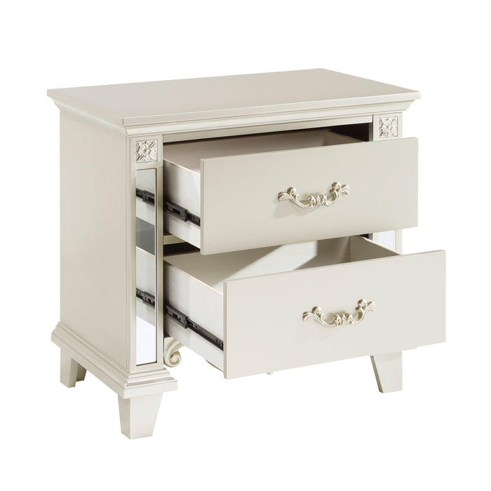 Ever Champagne Mirrored Nightstand