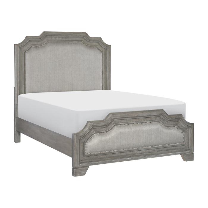 Colchester Gray Queen Upholstered Panel Bed