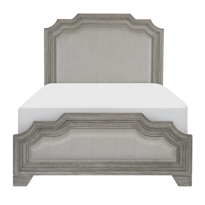 Colchester Gray Queen Upholstered Panel Bed