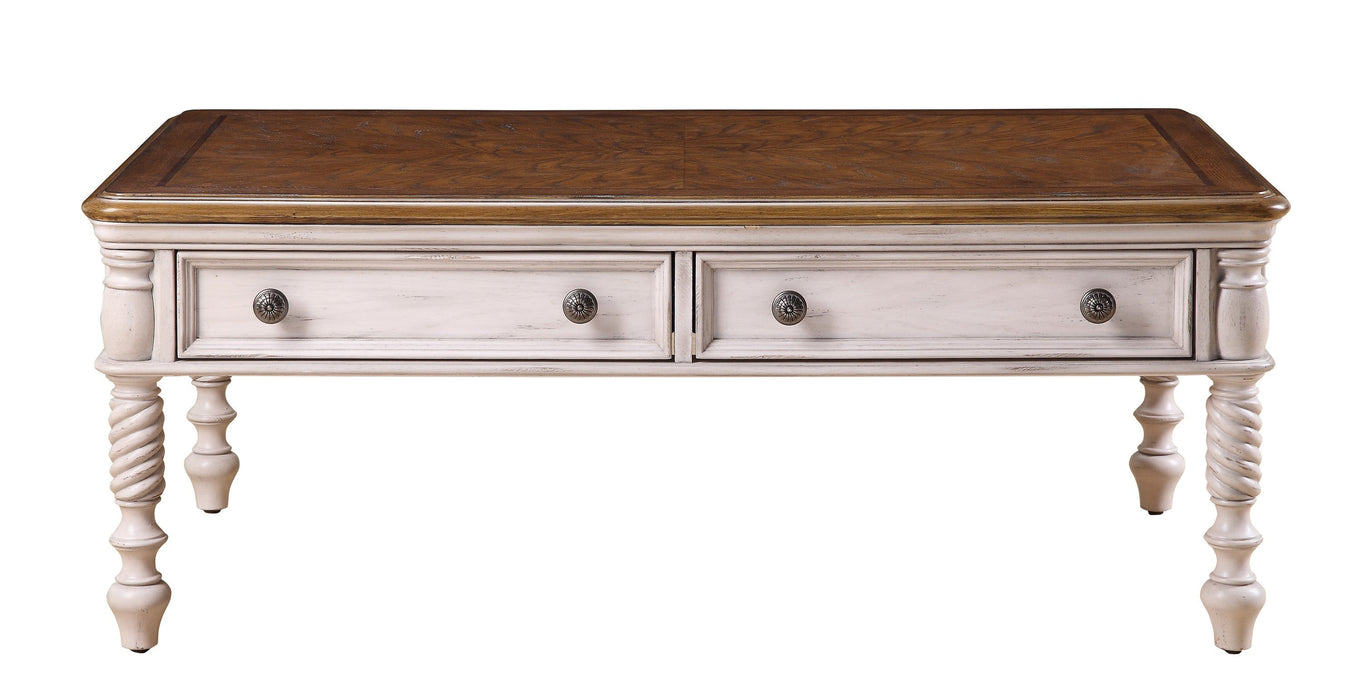 Amancio Antique White Coffee Table