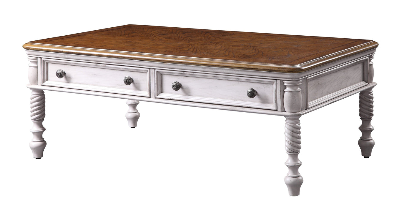 Amancio Antique White Coffee Table