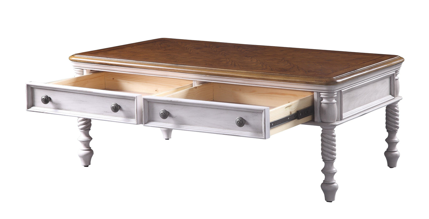 Amancio Antique White Coffee Table