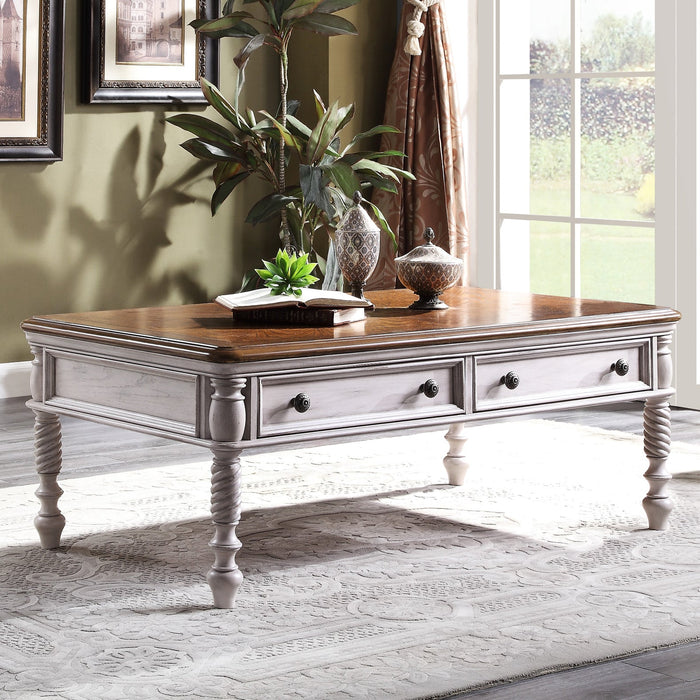 Amancio Antique White Coffee Table