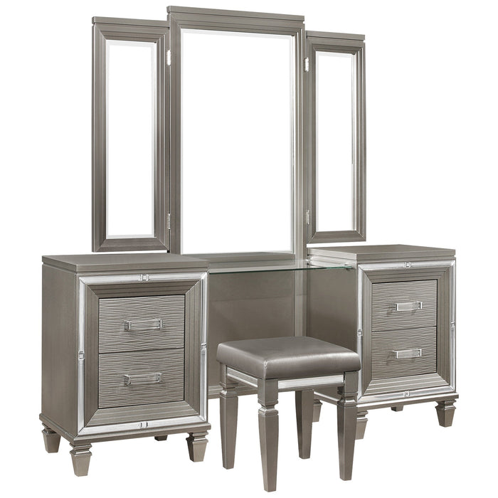 Tamsin Silver/Gray Metallic Vanity Set