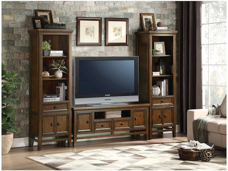 Frazier Brown Cherry 59'' Tv-Stand With Side Piers