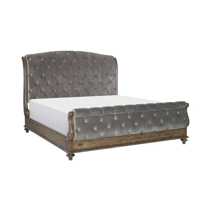 Rachelle Weathered Pecan Queen Bed