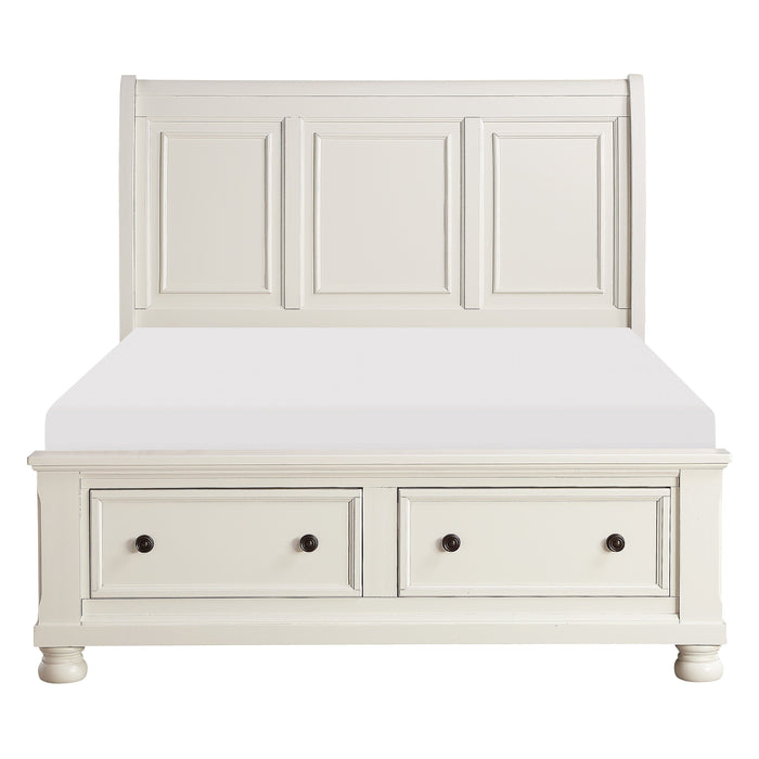 Laurelin White Queen Sleigh Storage Platform Bed