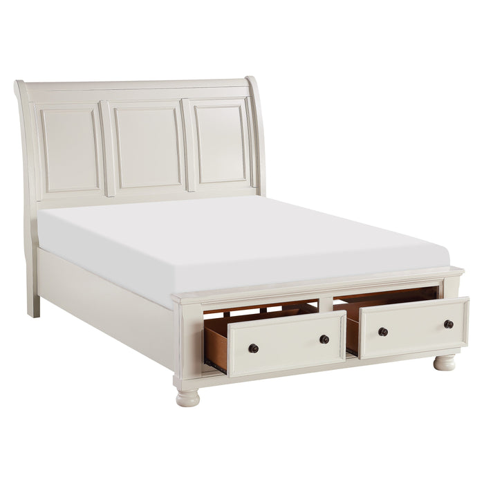 Laurelin White King Sleigh Storage Platform Bed