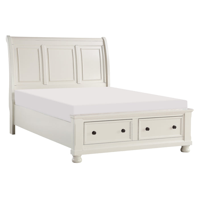 Laurelin White Queen Sleigh Storage Platform Bed