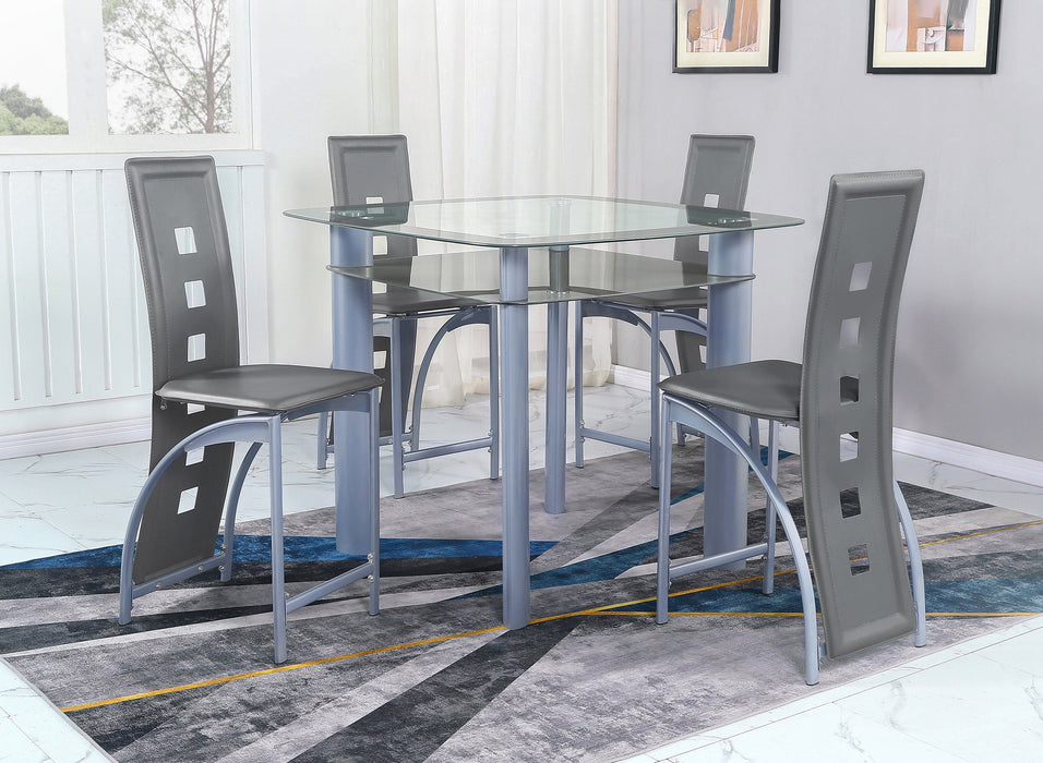 Echo Gray Glass-Top Counter Height Table