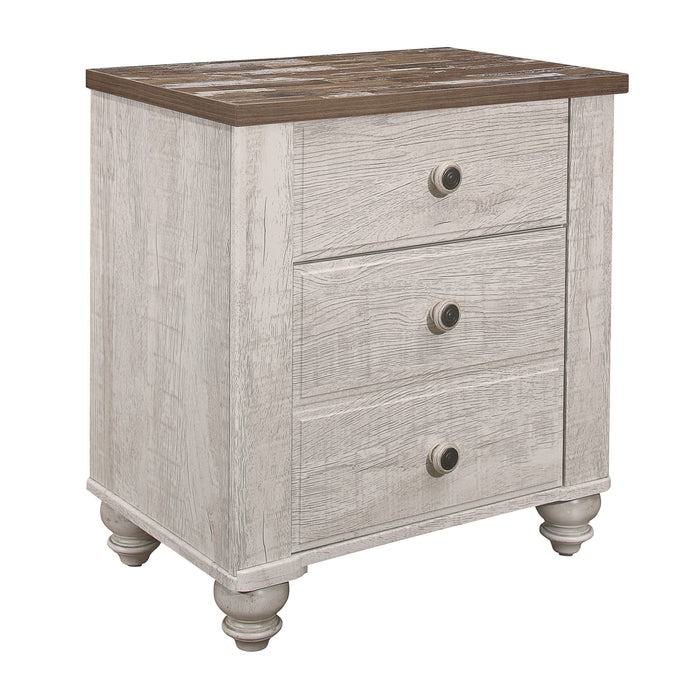 Nashville Antique White/Brown Nightstand