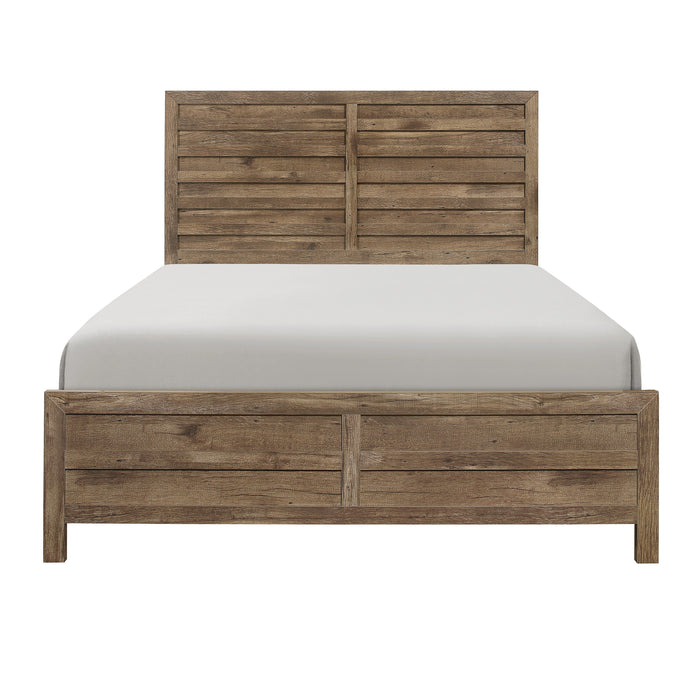 Mandan Weathered Pine Queen Panel Bed