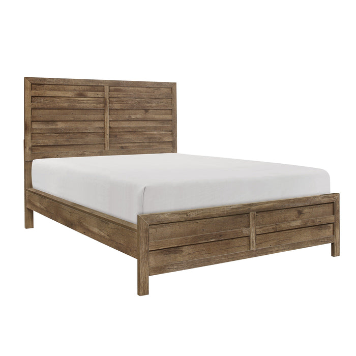 Mandan Weathered Pine Queen Panel Bed