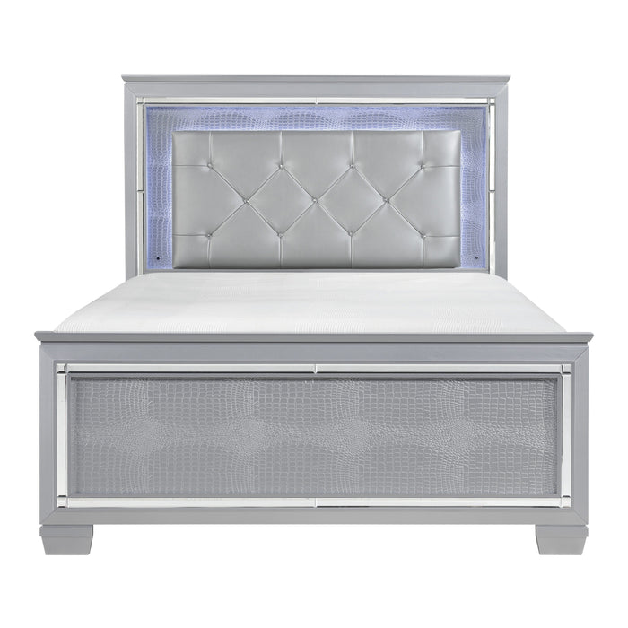 Allura Silver LED Upholstered Panel Youth Bedroom Set