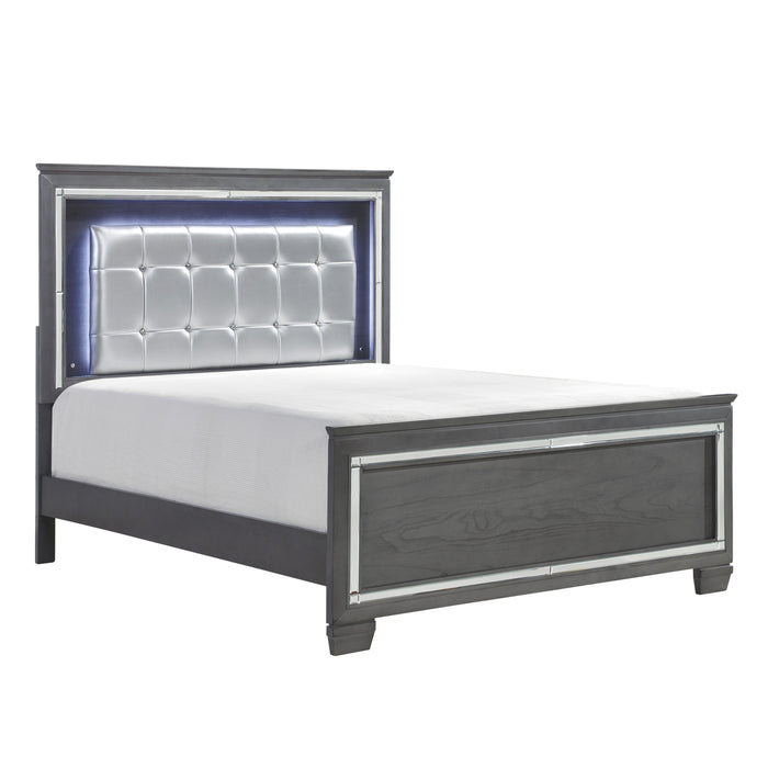 Allura Gray LED Upholstered Panel Youth Bedroom Set