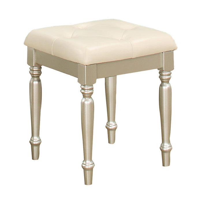 Celandine Silver Vanity Stool