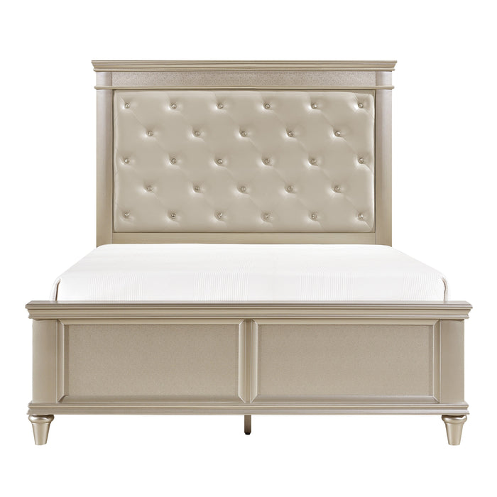 Celandine Silver Upholstered Panel Bedroom Set