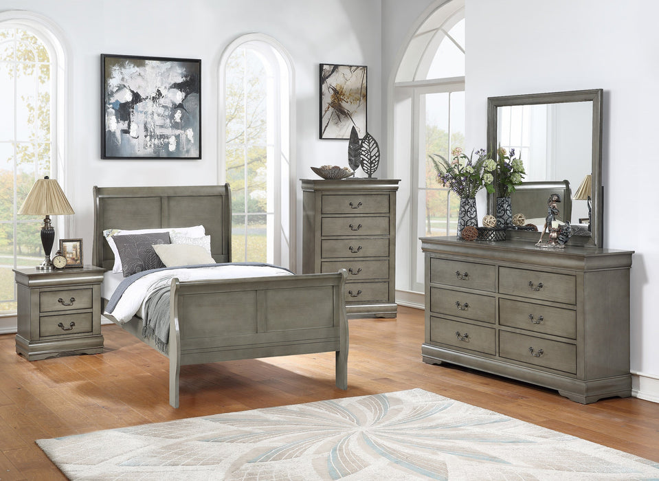 Louis Philip Gray Sleigh Youth Bedroom Set