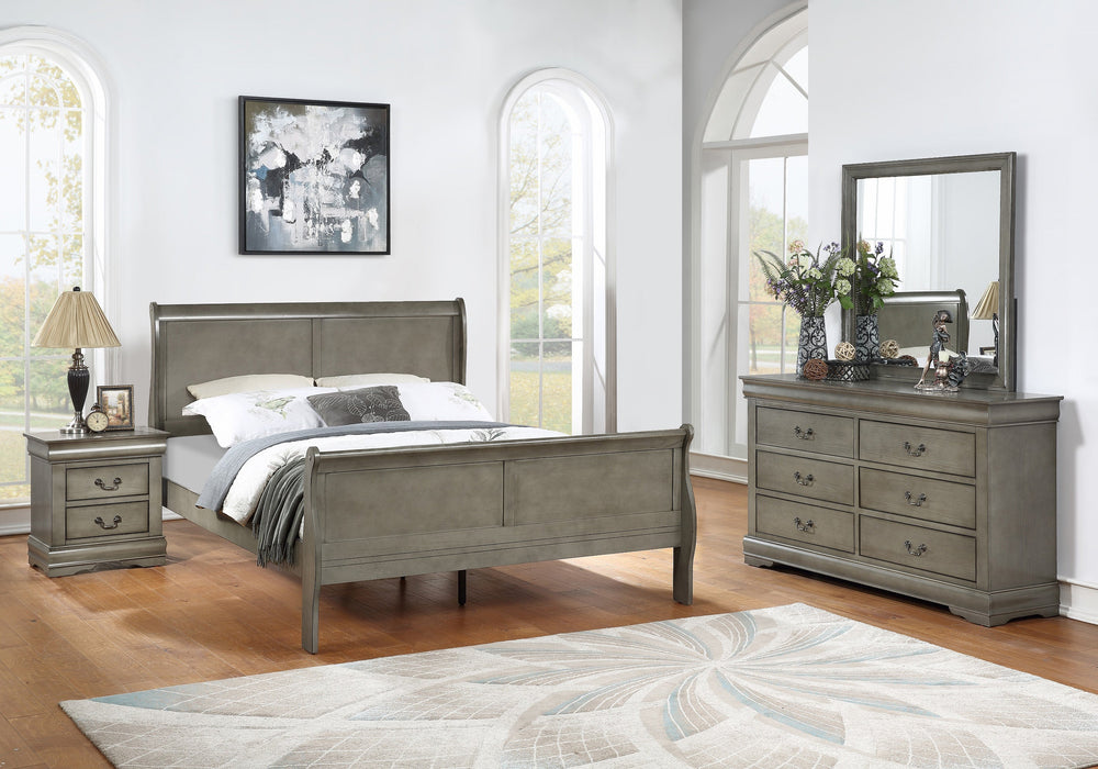 Louis Philip Gray Sleigh Bedroom Set