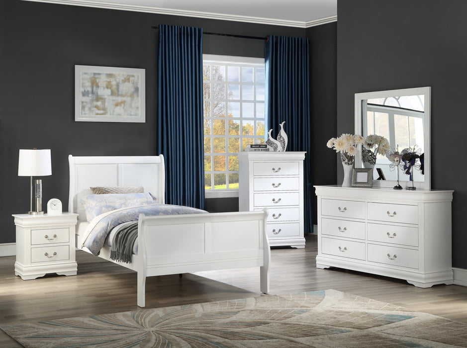 Louis Philip White Sleigh Youth Bedroom Set