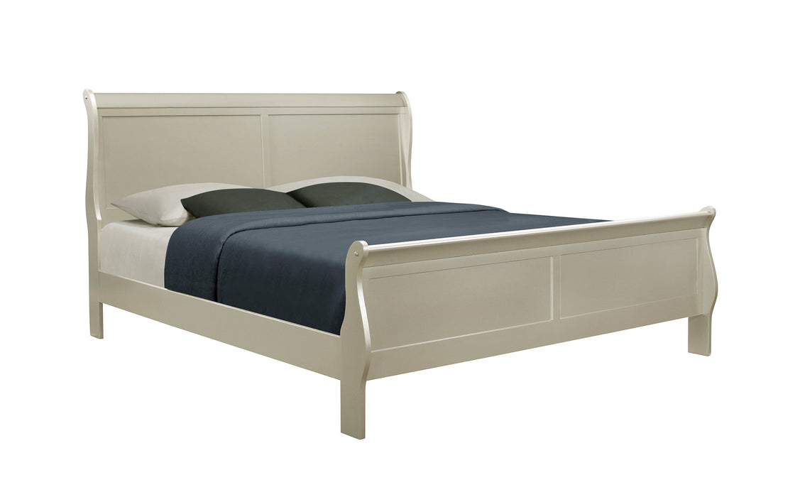 Louis Philip Champagne King Sleigh Bed