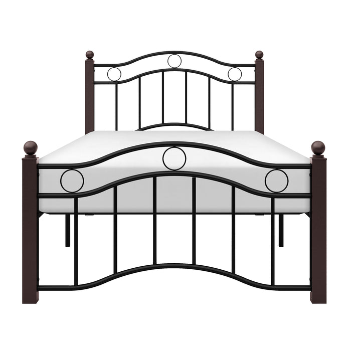 Averny Black/Brown Twin Metal Platfom Bed