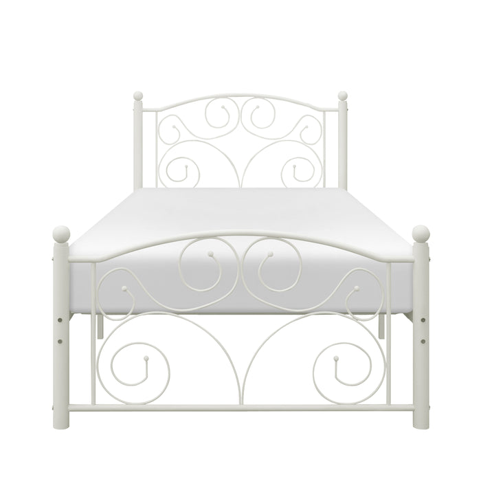 Pallina White Twin Metal Platfom Bed