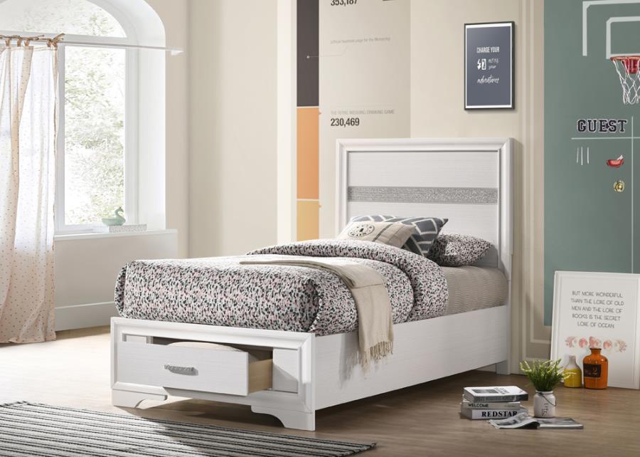 Miranda Full Storage Bed White