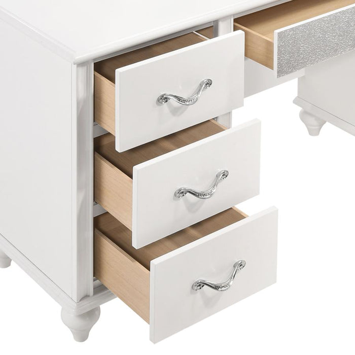 Barzini 7-drawer Vanity Desk with Lighted Mirror White (205897)