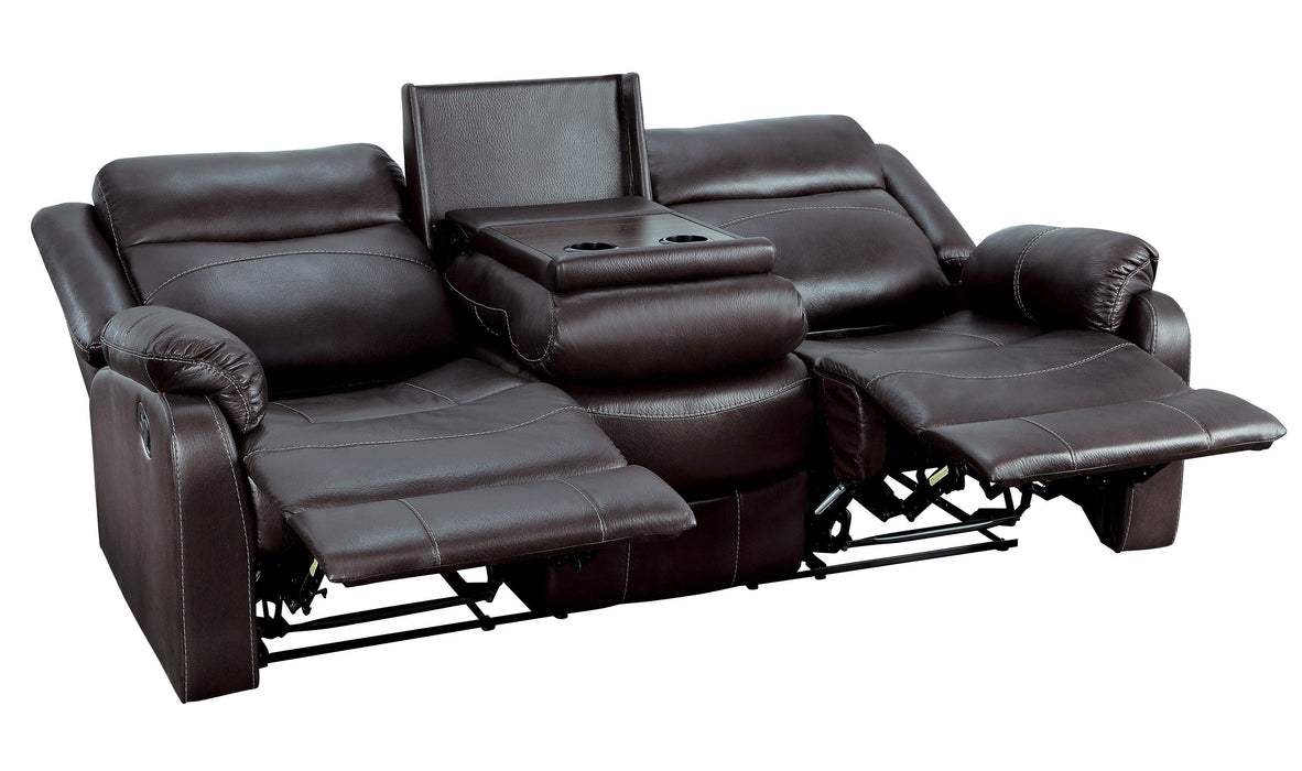 Yerba Brown Microfiber Lay Flat Reclining Living Room Set