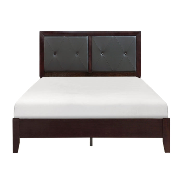 Edina Espresso King Upholstered Panel Bed