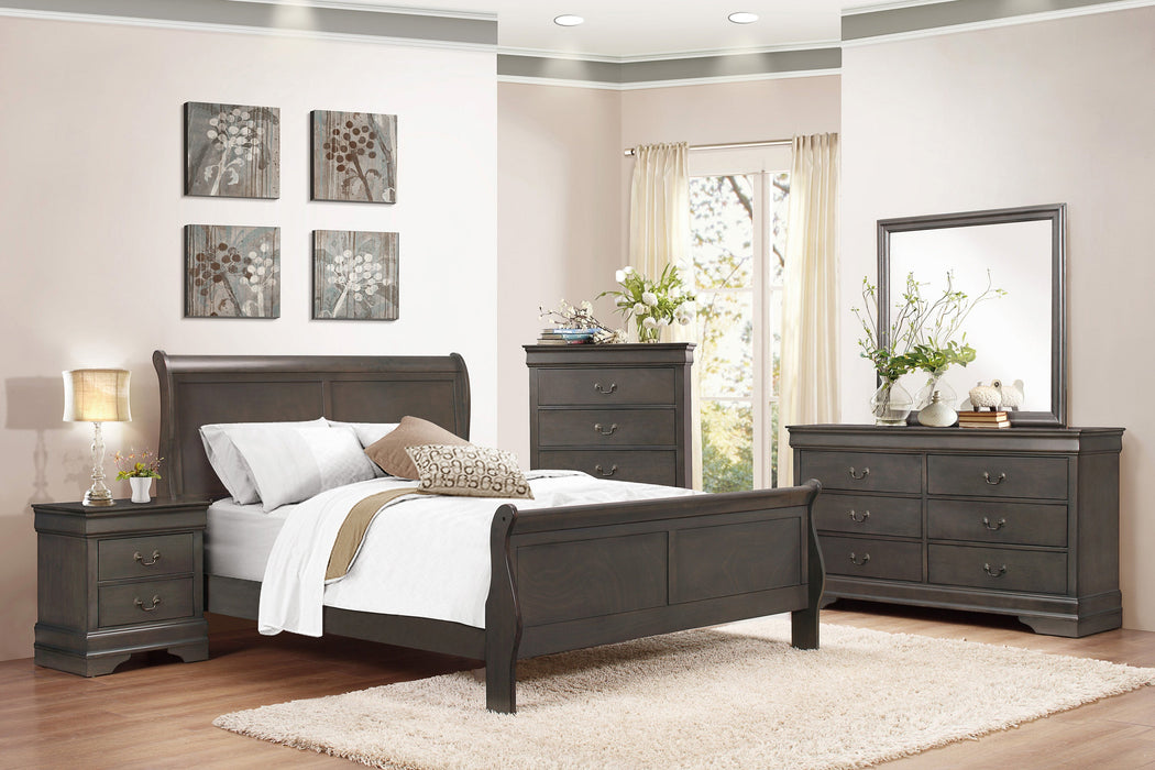 Mayville Stained Gray Queen Sleigh Bed