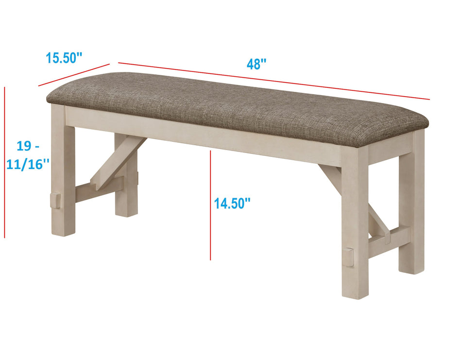 Maribelle Chalk/Gray Bench