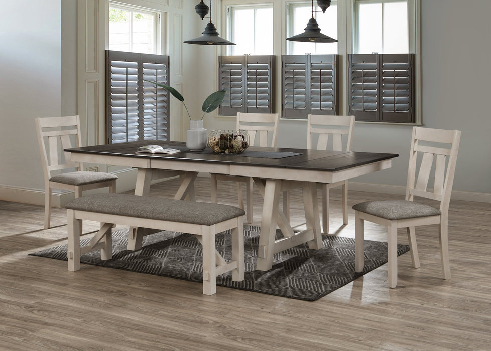 Maribelle Chalk/Gray Extendable Dining Set