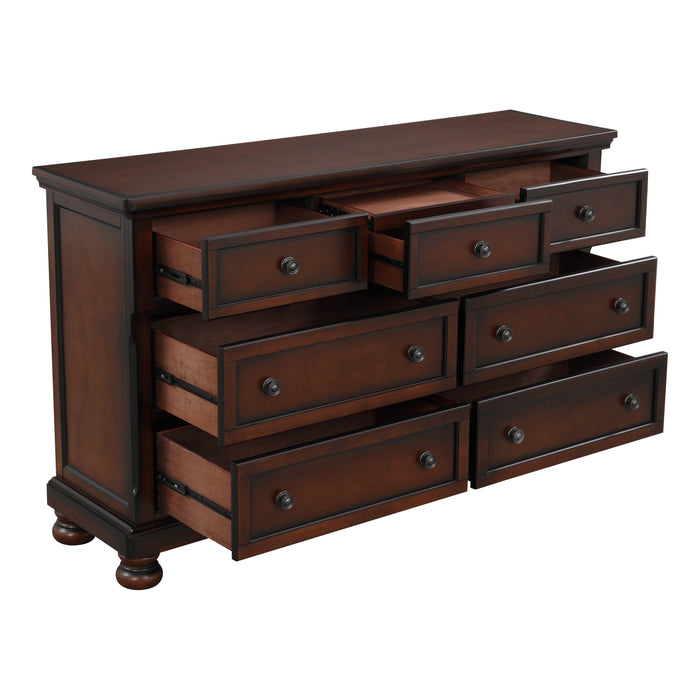 Cumberland Brown Cherry Sleigh Storage Platform Bedroom Set