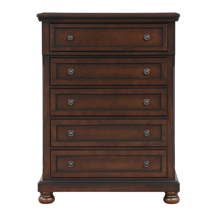 Cumberland Brown Cherry Sleigh Storage Platform Bedroom Set