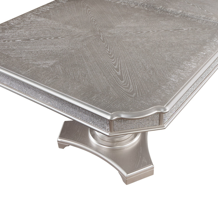 Klina Silver Champagne Double Pedestal Dining Table