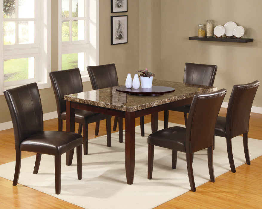 Ferrara Brown Faux Marble Dining Set