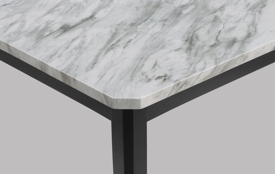 Pascal White/Black Faux Marble Dining Table