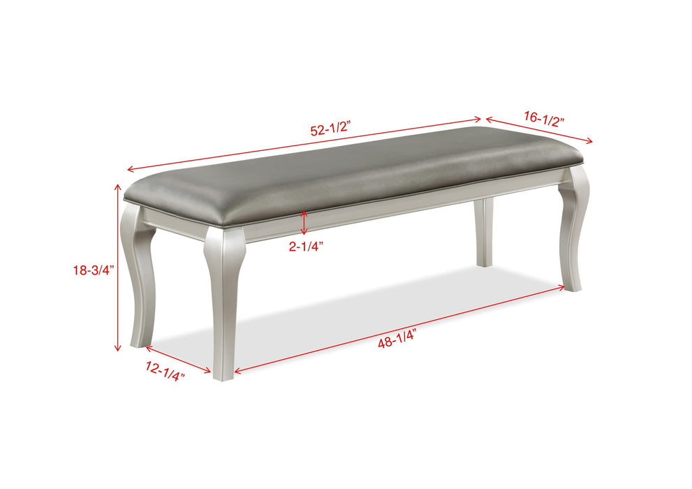 Caldwell Silver Champagne Bench