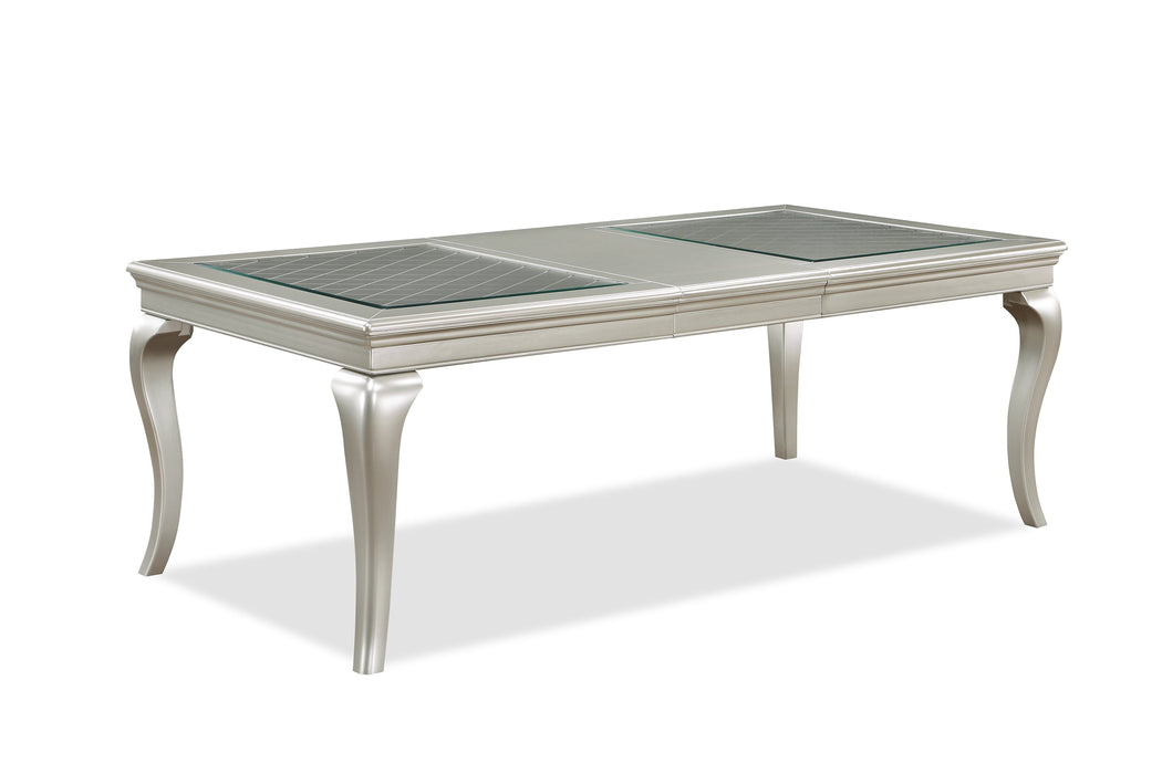 Caldwell Silver Champagne Extendable Dining Table